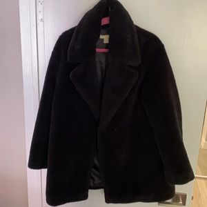 Faux Fur Black Coat